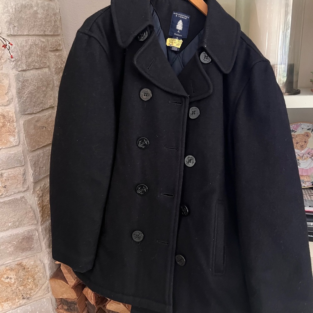 Black Double-Breasted Peacoat